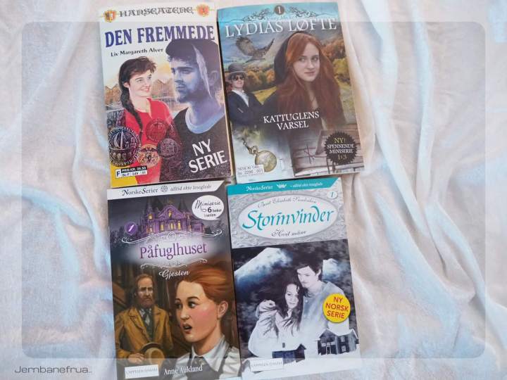 Jernbanefrua har fire serieromaner på vent. Hanseatene, lydias løfte, påfuglhuset og stormvinder.