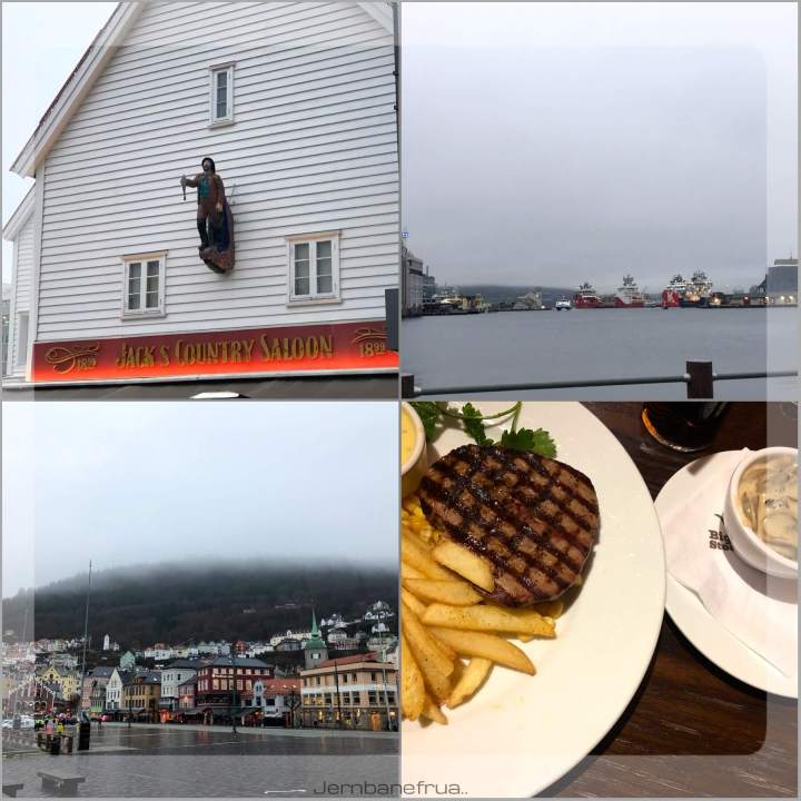 Jernbanefrua på sightseeing i Bergen